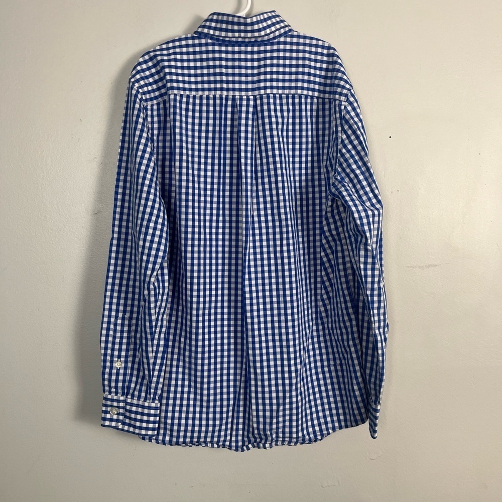 Vineyard vines boys whale shirt blue and white gingham button down size 12/14 - Picture 6 of 6